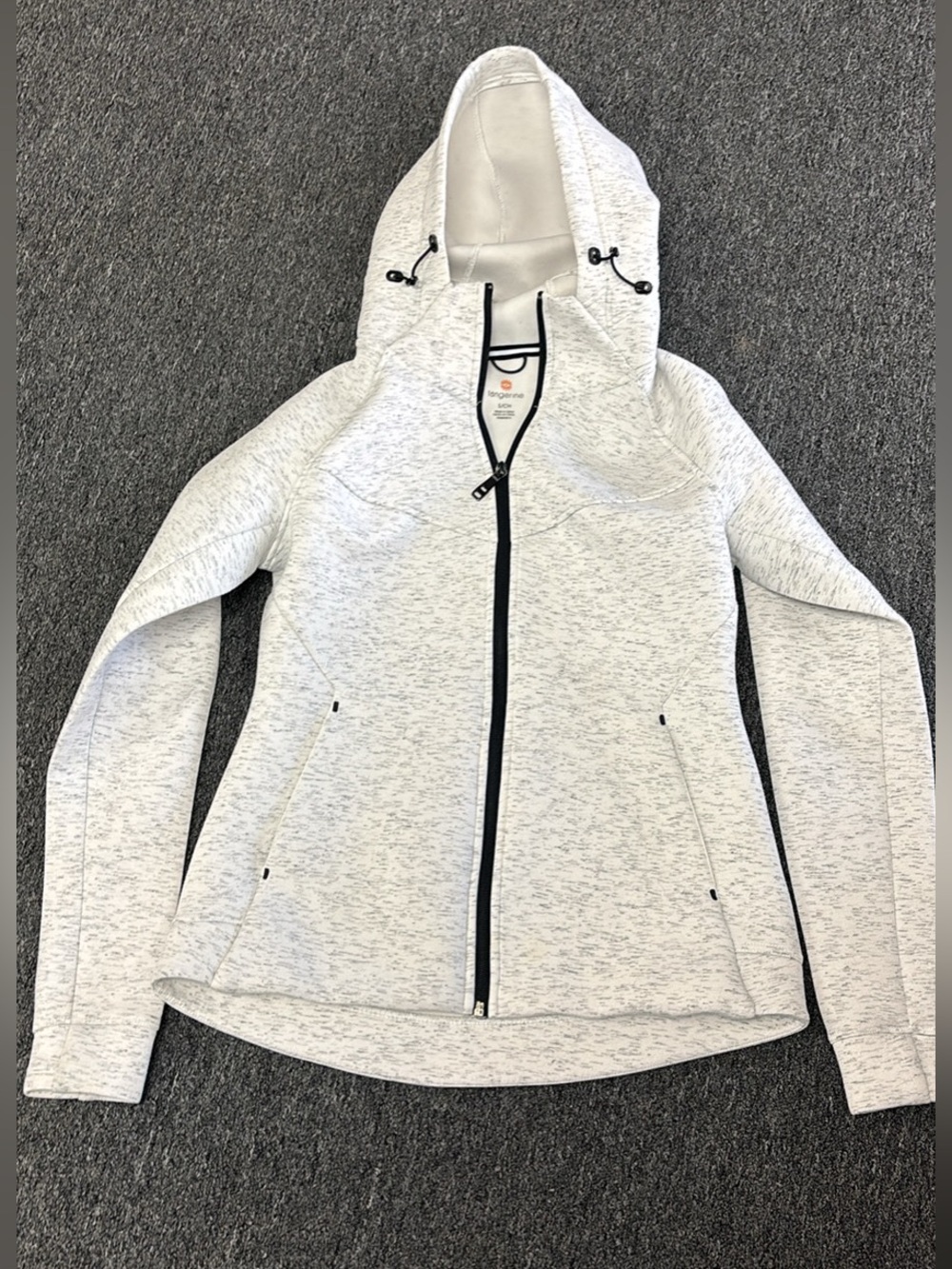 Tangerine White/Gray Speckled Full Zip Hoodie Size Small